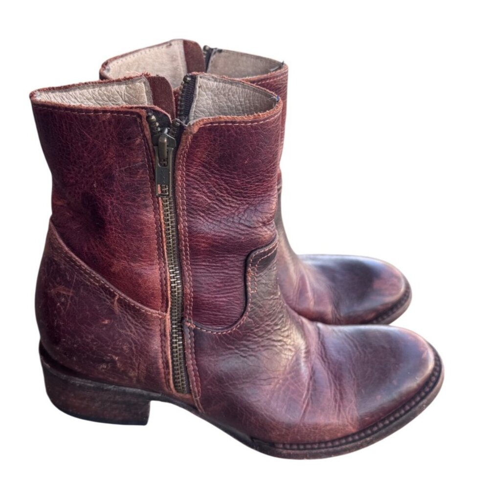 Freebird By Steven Austin Womens Leather Ankle Boots With Zipper Closure Size 7